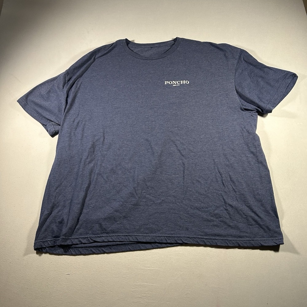 Mens Poncho Outdoors Fishing Graphic T Shirt Blue Austin Texas Logo Tee XL